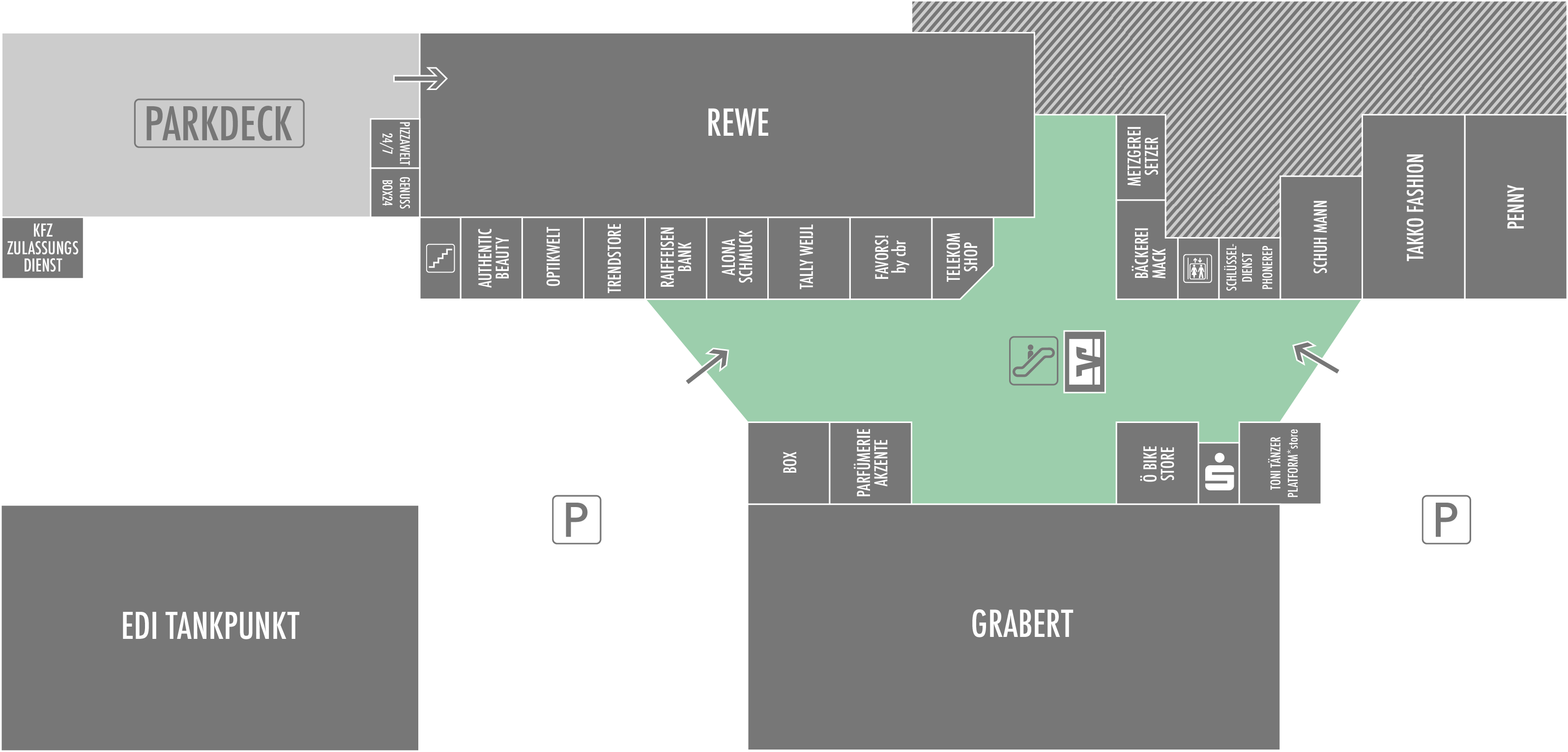 Lageplan Ö-Center Erdgeschoss